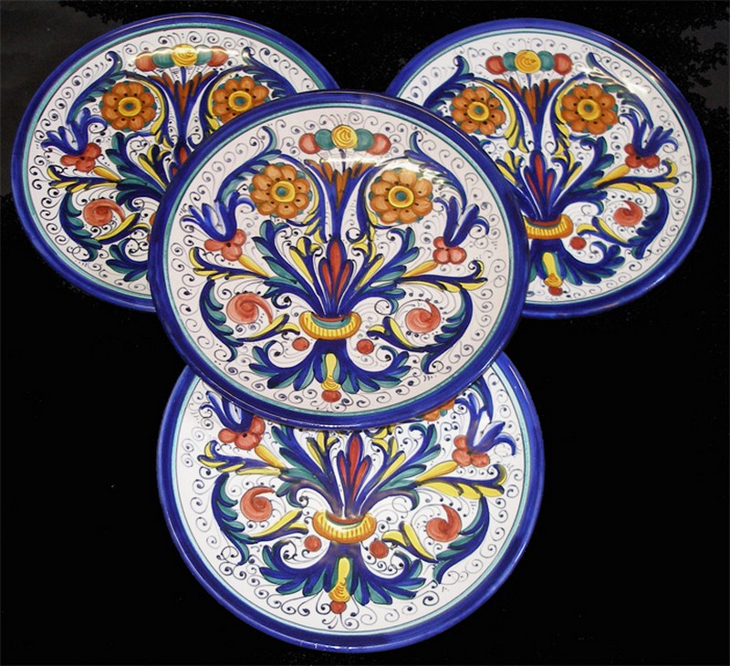 DERUTA POTTERY , 4 BIG PLATES RICCO DERUTA PATTERN eBay